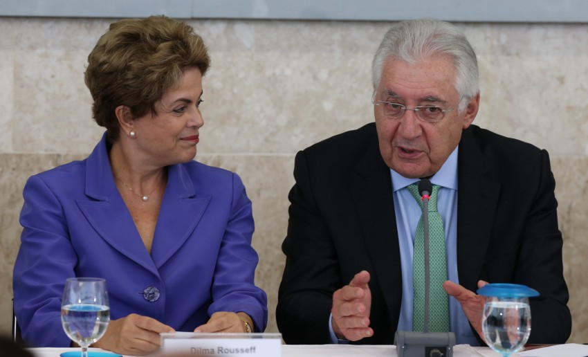 O ministro Guilherme Afif e a presidente Dilma Rousseff