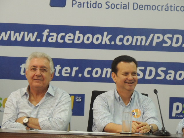 Afif e Kassab durante encontro do PSD em Rio Preto
