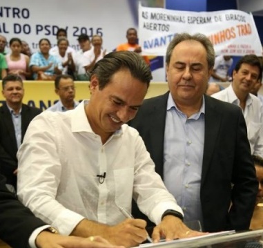 O prefeito eleito Marquinhos Trad e o futuro secretário, Antonio Lacerda.